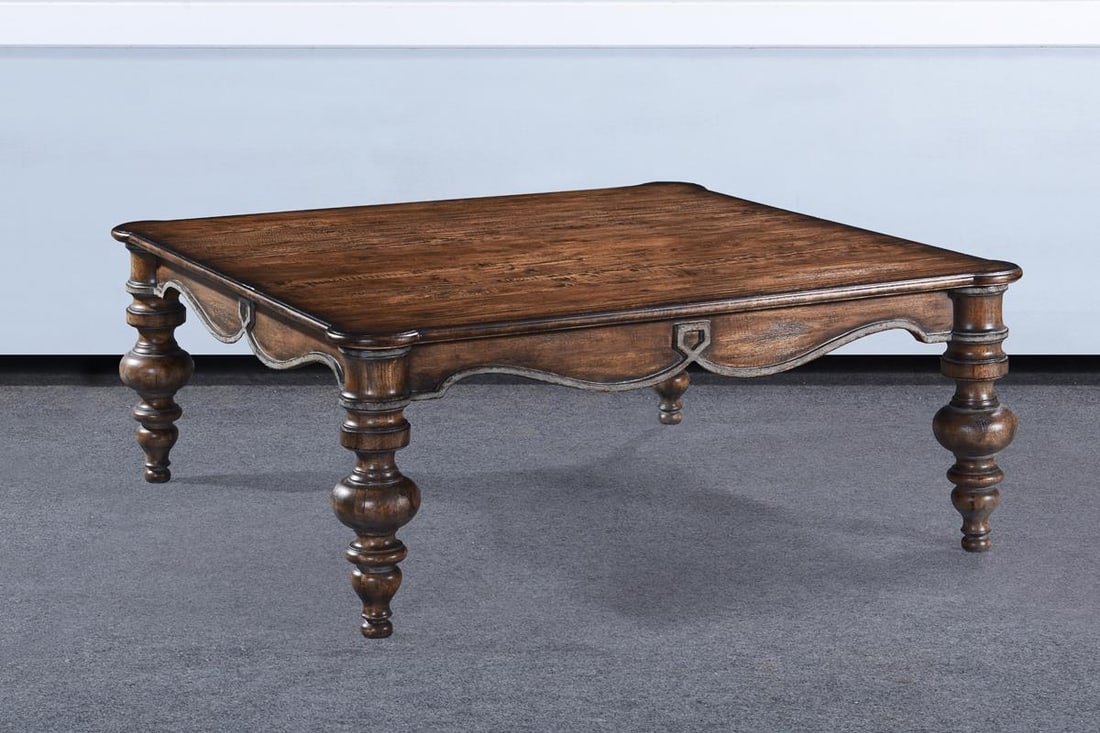 Rustic Pecan Portico Coffee Table Solid Wood Vintage Style (1 of 4)