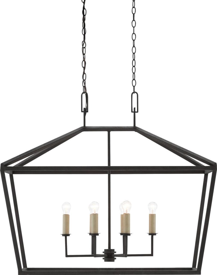 Currey Denison Adjustable Wrought Iron Lantern Transitional Style (1 of 2)