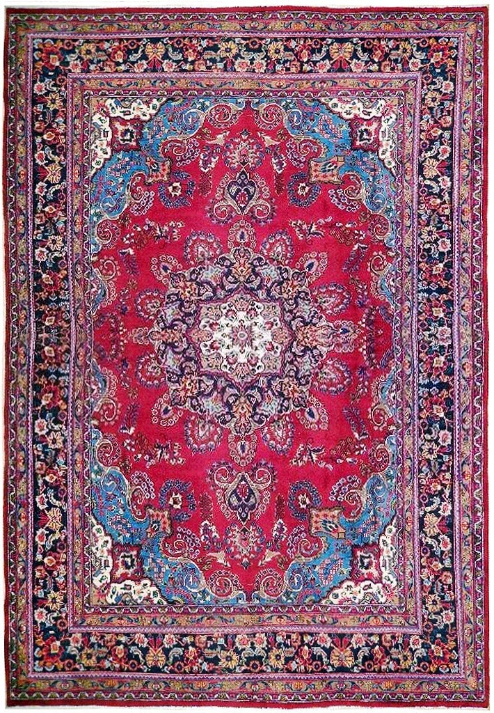 Timeless 9'10 x 13' Red Handmade Persian Sarouk Rug (1 of 6)