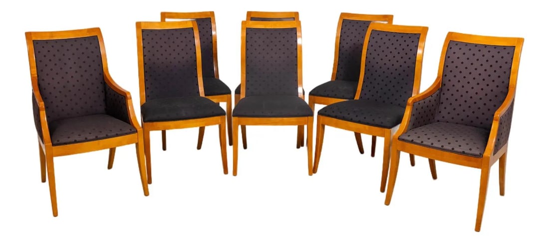 Eight Satinwood Biedermeier Inspired Dining Chairs from Genesis Collection Set of 8 (1 of 10)