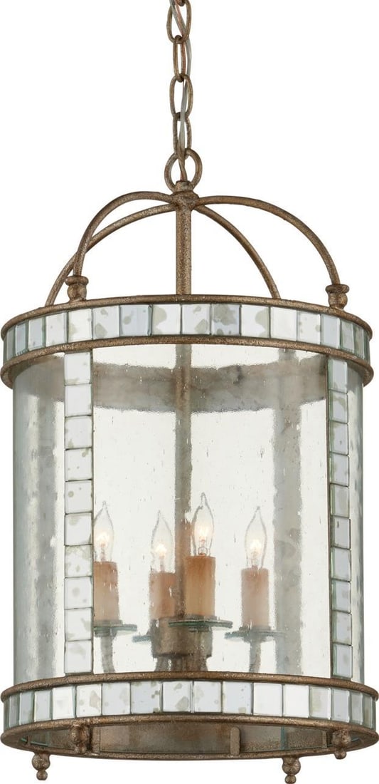 Currey Corsica Lantern Vintage Style Glass Wrought Iron 21H 13W 13D (1 of 6)
