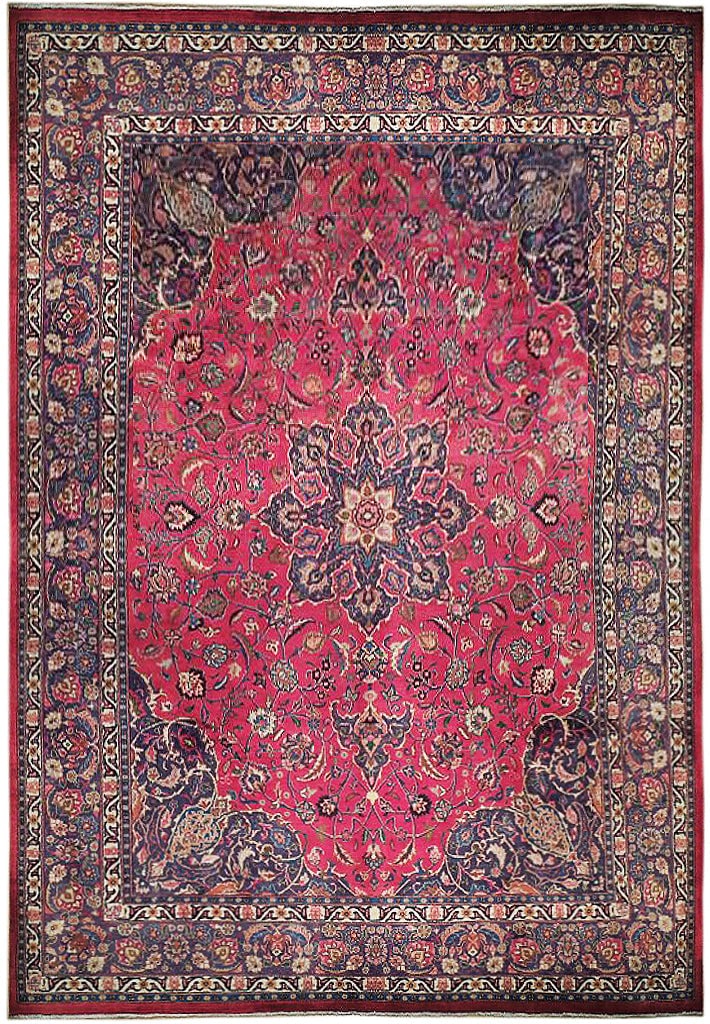 Red Handmade Semi-Antique Persian Tabriz Rug 9'10 x 12'6 Handwoven in Iran (1 of 7)