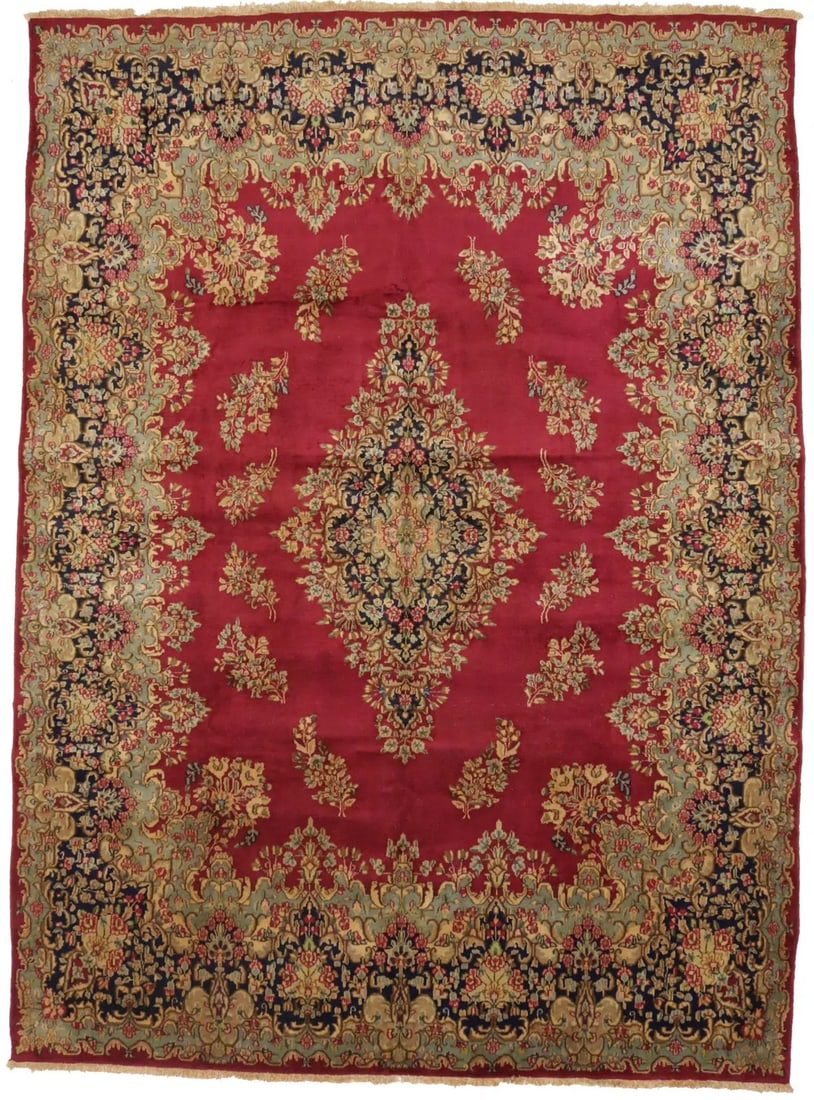 9'8 X 13'4 Handmade Vintage Tribal Gabbeh Wool Rug Floral Design (1 of 18)
