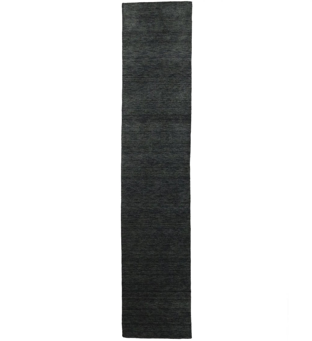 Hand-Loomed Gabbeh Charcoal Wool Runner Rug 2'5 x 11'10 Modern Style (1 of 11)