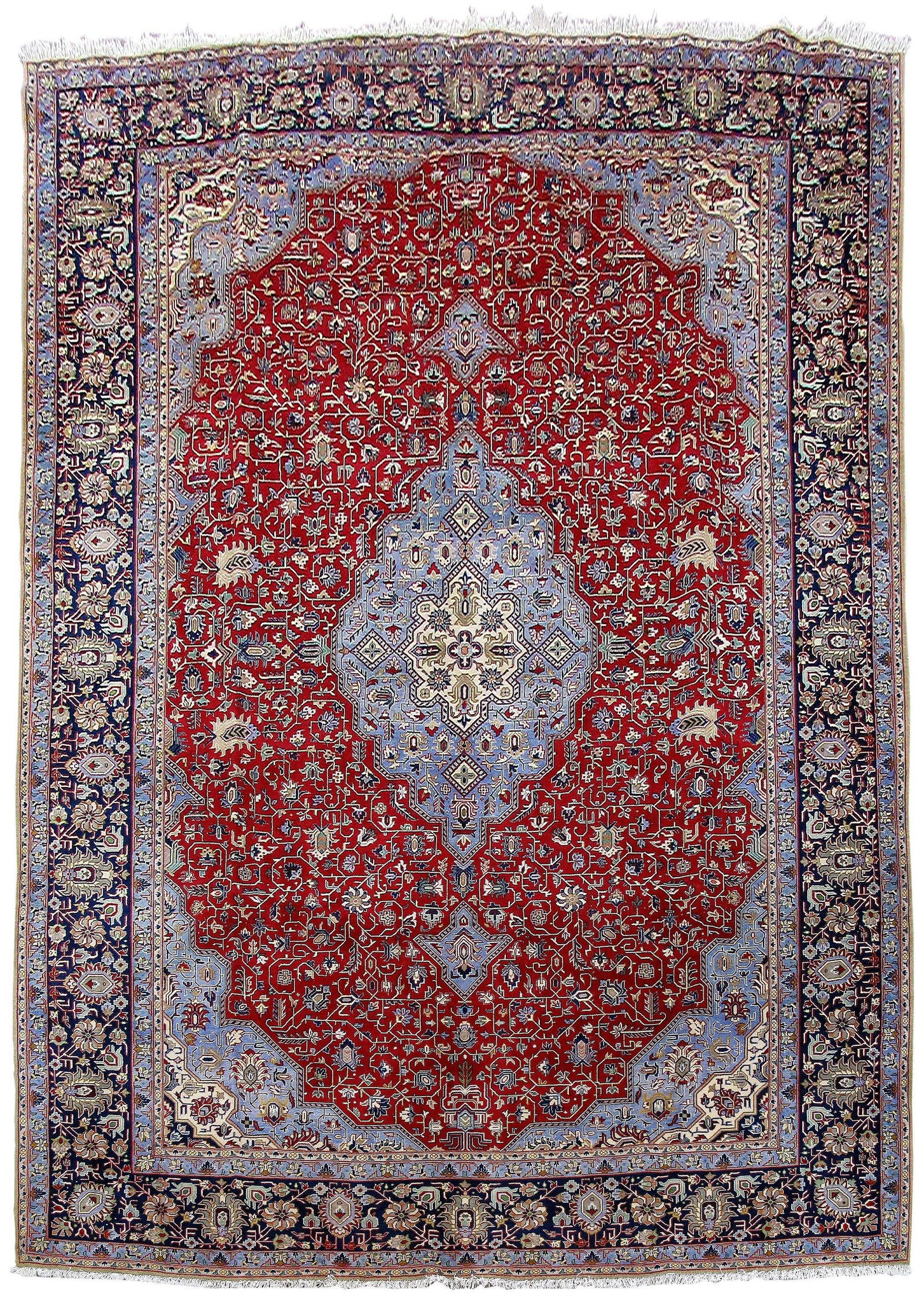 10'4" x 14'9" Red Persian Isfahan Rug Handwoven Wool Floral Design (1 of 4)
