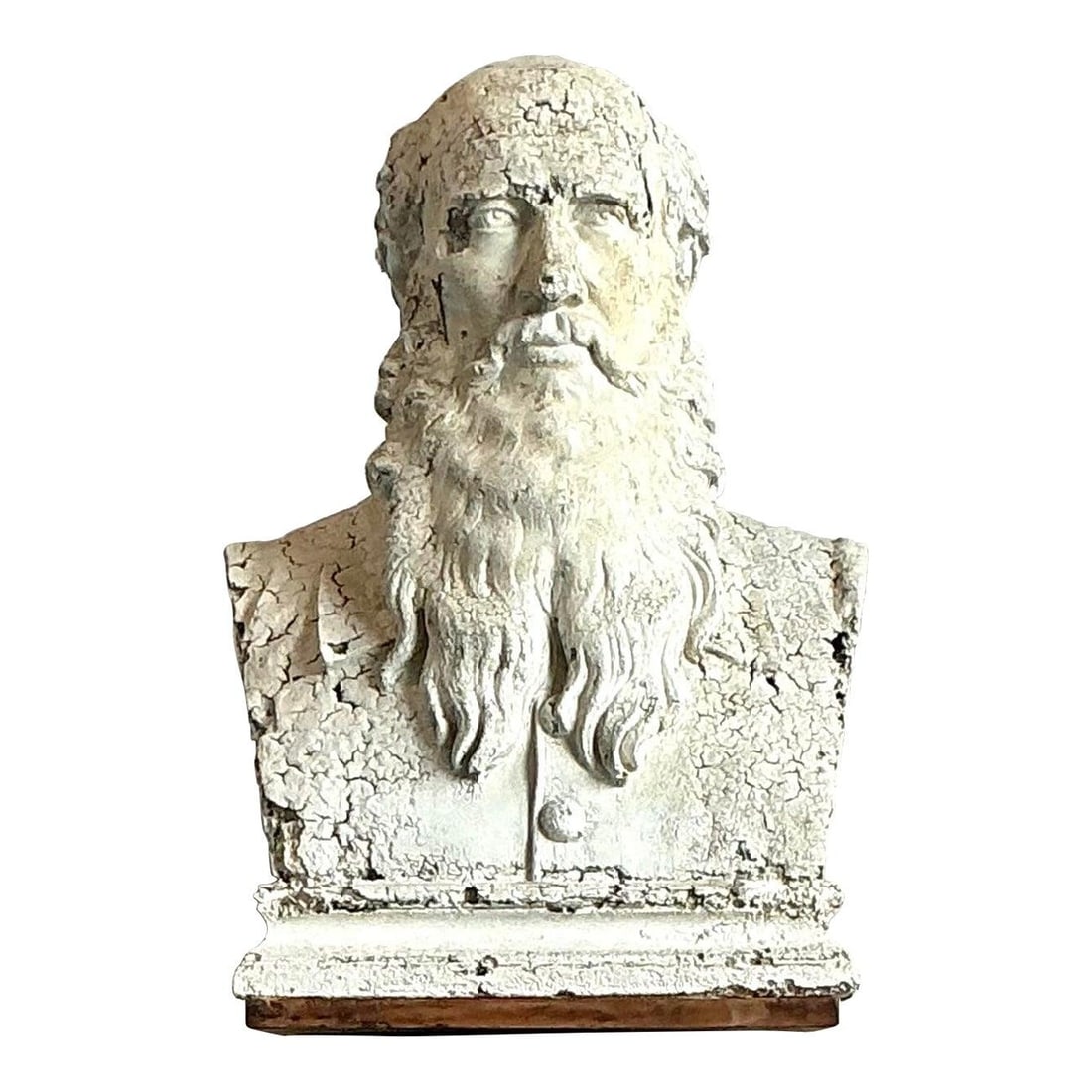 Bohemian Plaster Sculpture of Bearded Man with Distressed Finish (1 of 7)