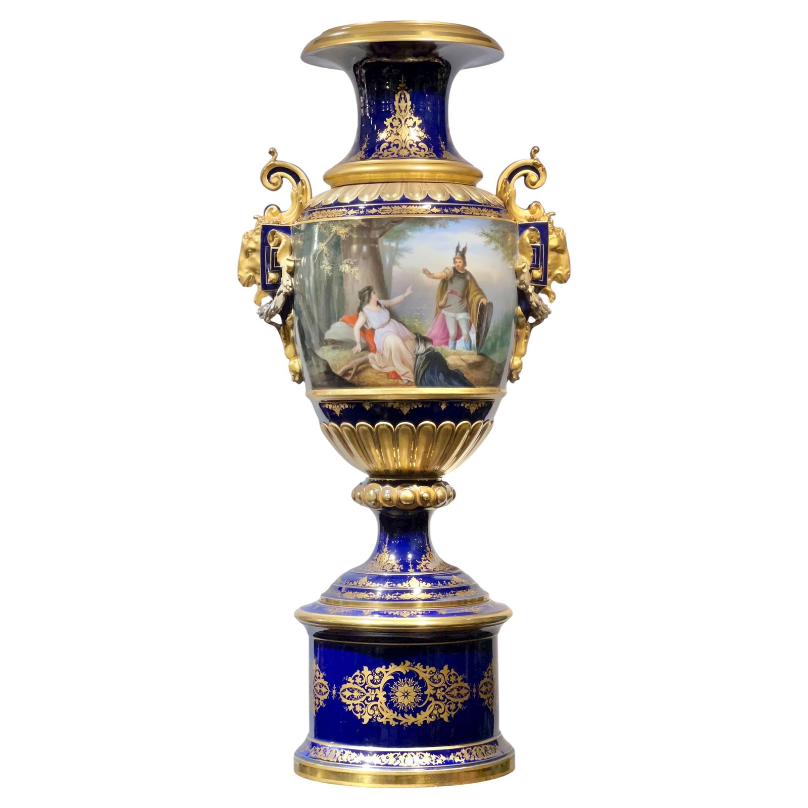 Austrian Royal Vienna Style Porcelain Vase with Lohengrin Scenes 41 Inch (1 of 18)