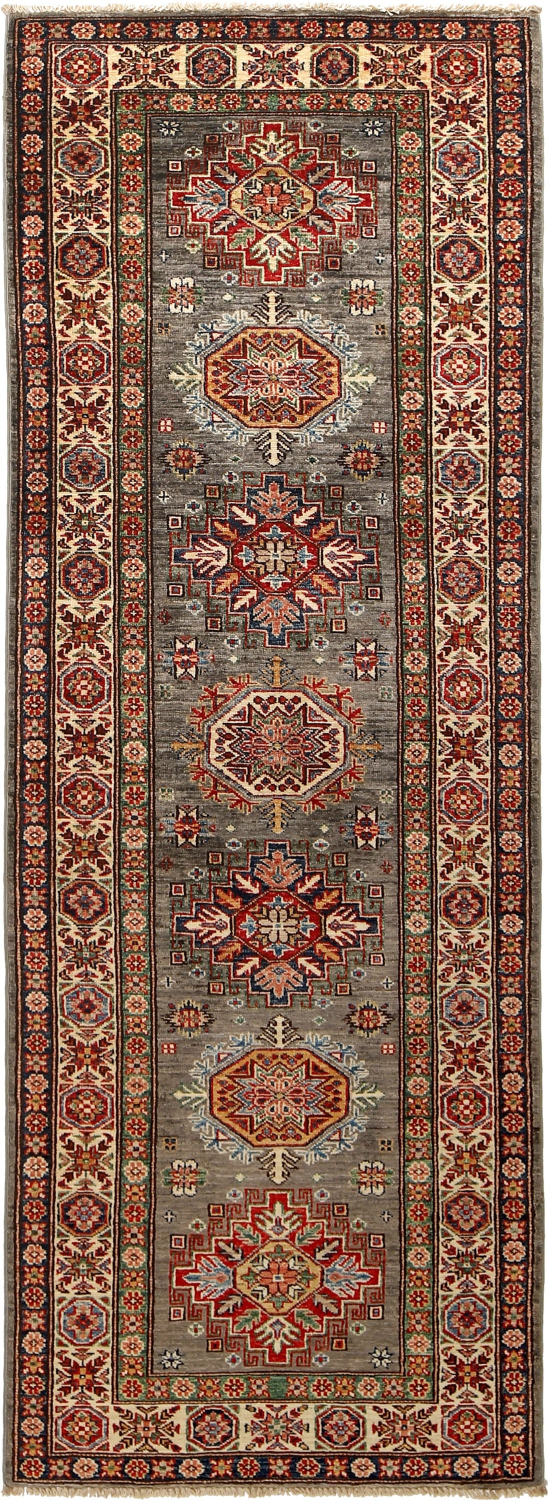 2.9 x 8 Super Kazak Hand-knotted Wool Runner Rug Authentic Design (1 of 8)