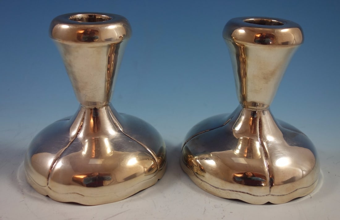 Maciel Sterling Silver Modern Candlestick Pair 14.5 toz (1 of 5)