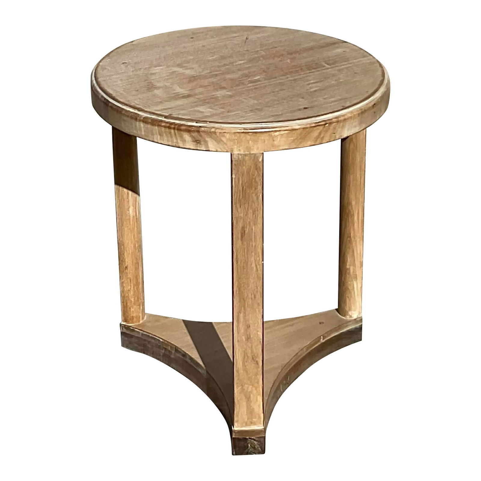 Vintage Boho Dunbar Ecru Washed Wood Side Table (1 of 7)