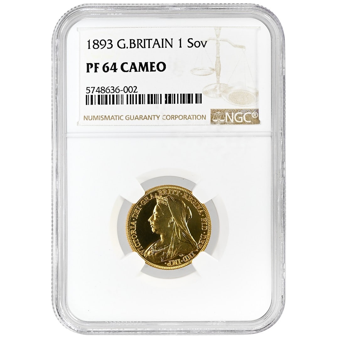 Victoria Gold Sovereign 1893 NGC PR64CAM United Kingdom Rare Coin (1 of 2)