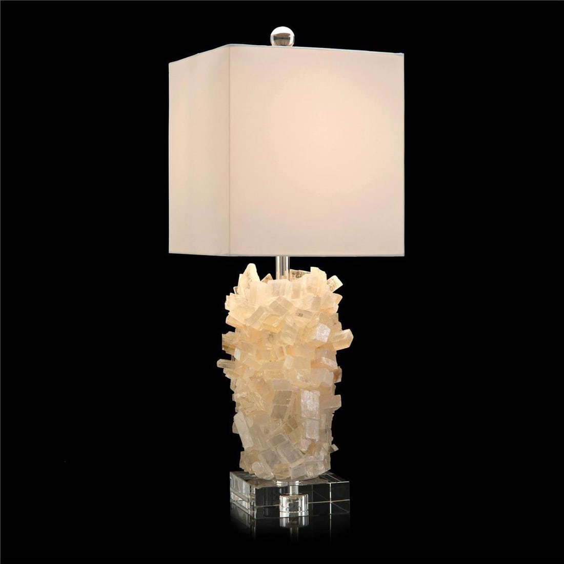 John-Richard Calcite Table Lamp Transitional Design Nickel Finish (1 of 1)