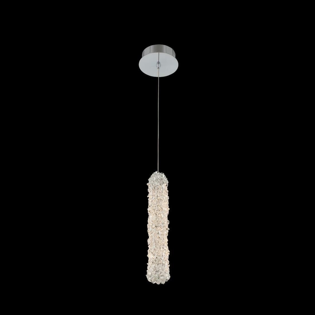 Kalco Lina 14 Inch LED Mini Pendant Chrome Crystal Dimmable: Kalco Lina 14 Inch LED Mini Pendant Chrome Crystal Dimmable Illuminate your space with the Lina 14-Inch LED Mini Pendant, a perfect blend of elegance and functionality. This stunning lighting fixture