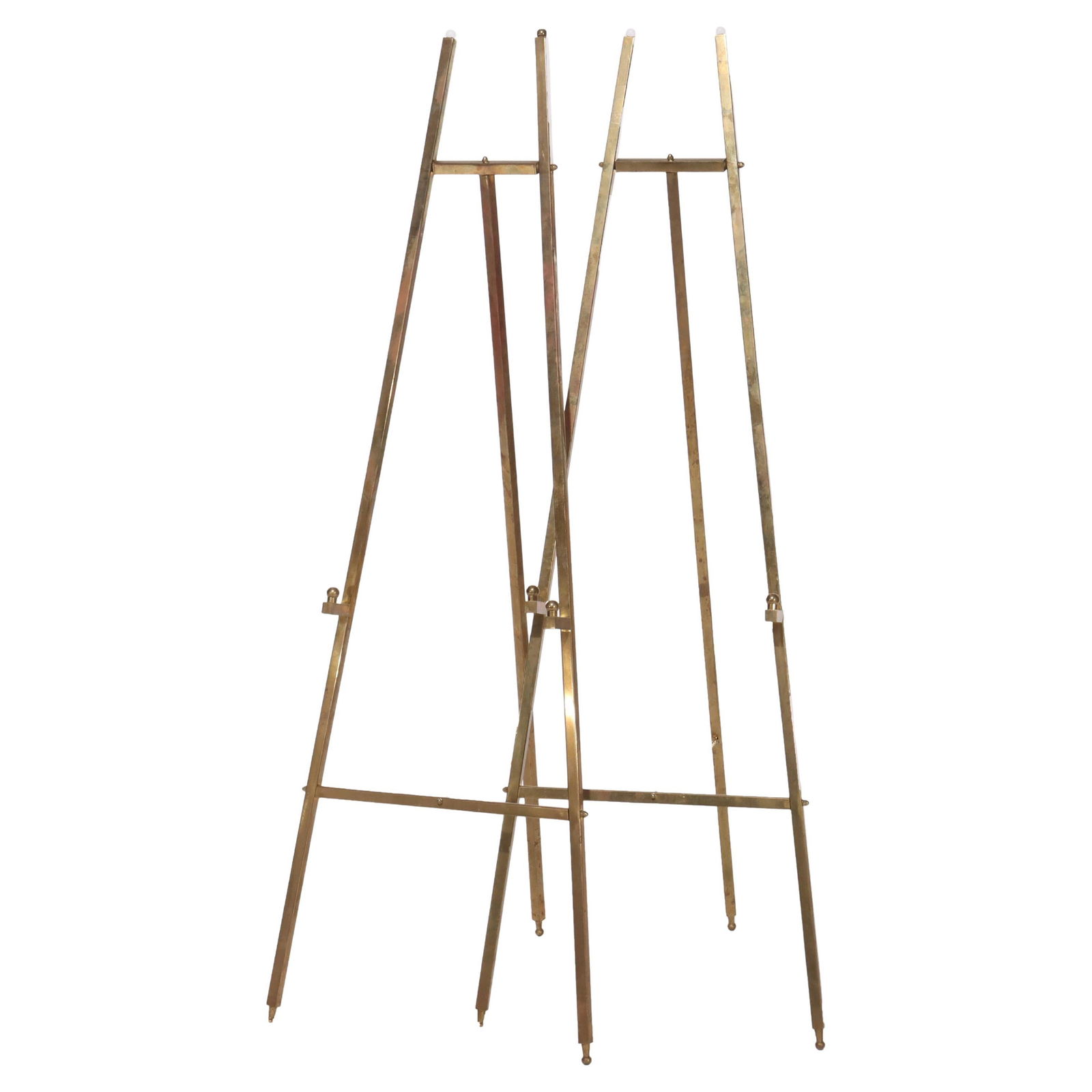 Vintage Brass Art Display Easels Pair 20th Century Adjustable (1 of 6)