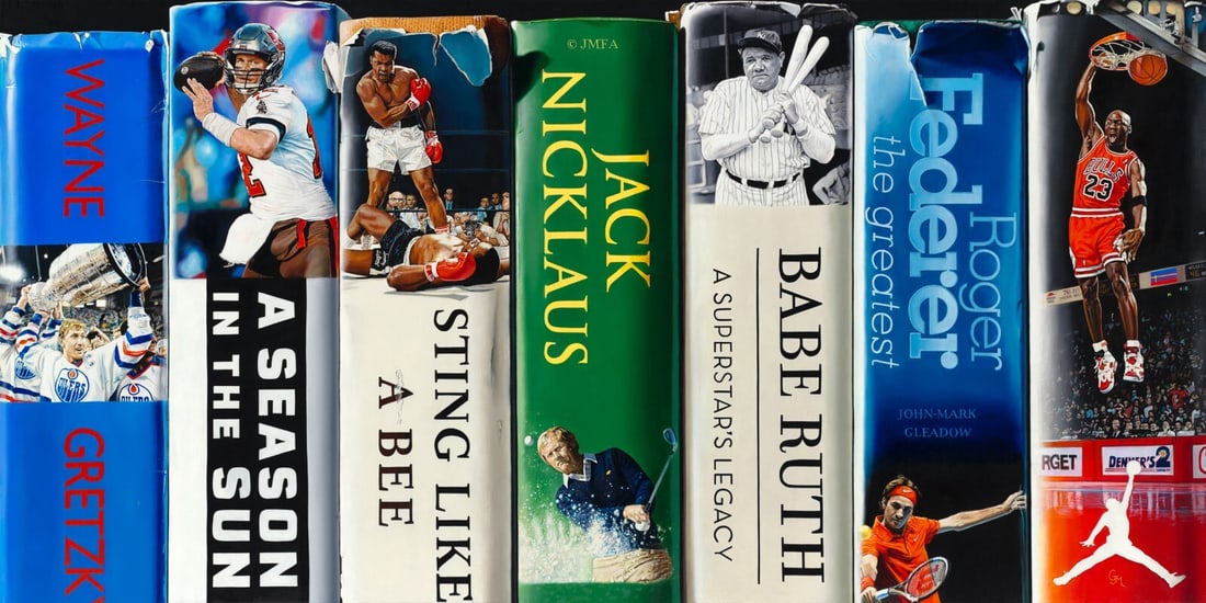 John-Mark Gleadow G.O.A.T. Signed Limited Edition Giclee Canvas Art: John-Mark Gleadow G.O.A.T. Signed Limited Edition Giclee Canvas Art This stunning artwork titled "G.O.A.T." by artist John-Mark Gleadow is a limited edition giclee print on canvas, showcasing a hyper-