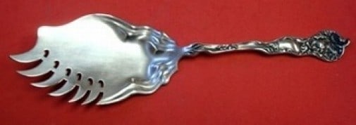 Shiebler Fiorito Sterling Silver 10 5/8 Inch Macaroni Server: Shiebler Fiorito Sterling Silver 10 5/8 Inch Macaroni Server Enhance your dining experience with this exquisite Fiorito Macaroni Server by Shiebler. Crafted from high-quality sterling silver, this pie
