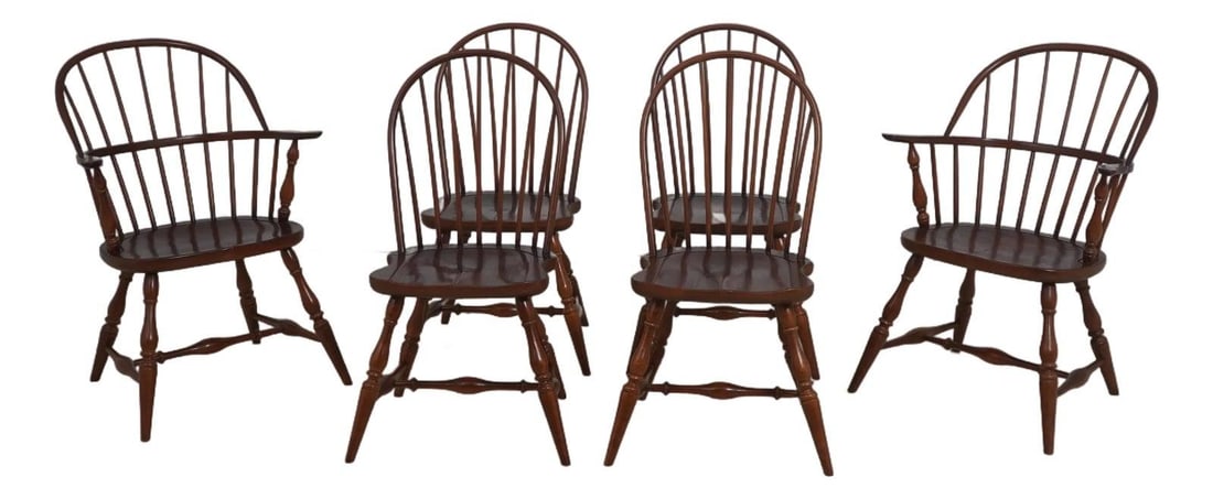 Set of 6 Loop Back Windsor Dining Chairs by Frederick Duckloe (1 of 10)