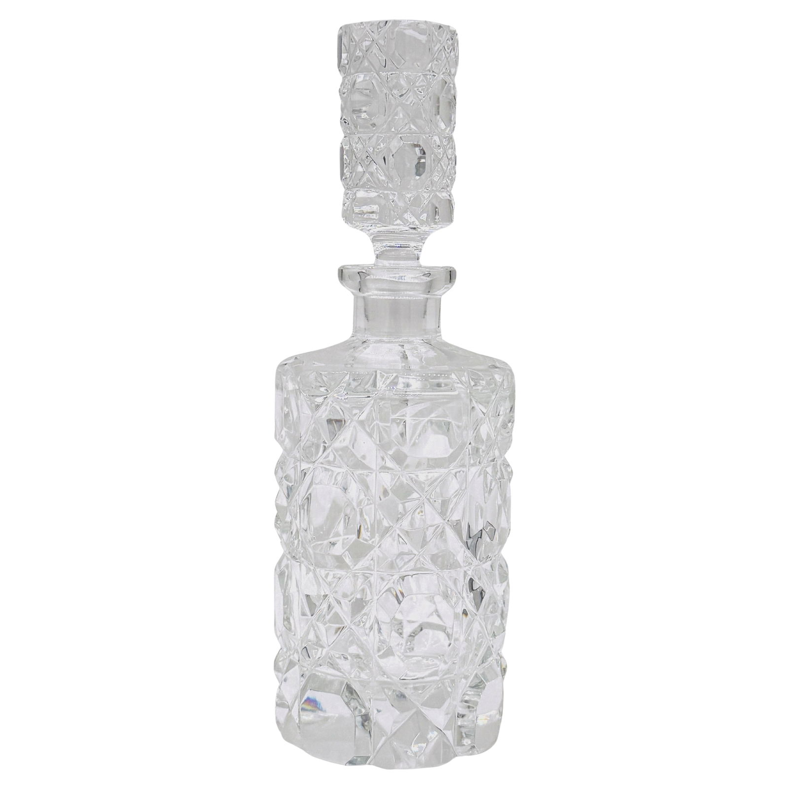 Charming English Art Deco Cut Glass Decanter 9in Tall (1 of 8)