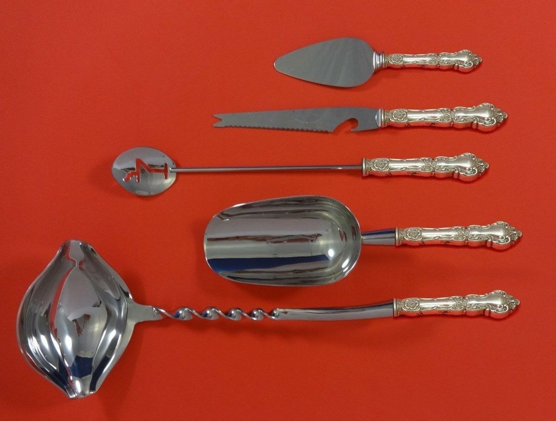 Meadow Rose by Wallace Sterling Silver 5pc Cocktail Bar Set (1 of 1)