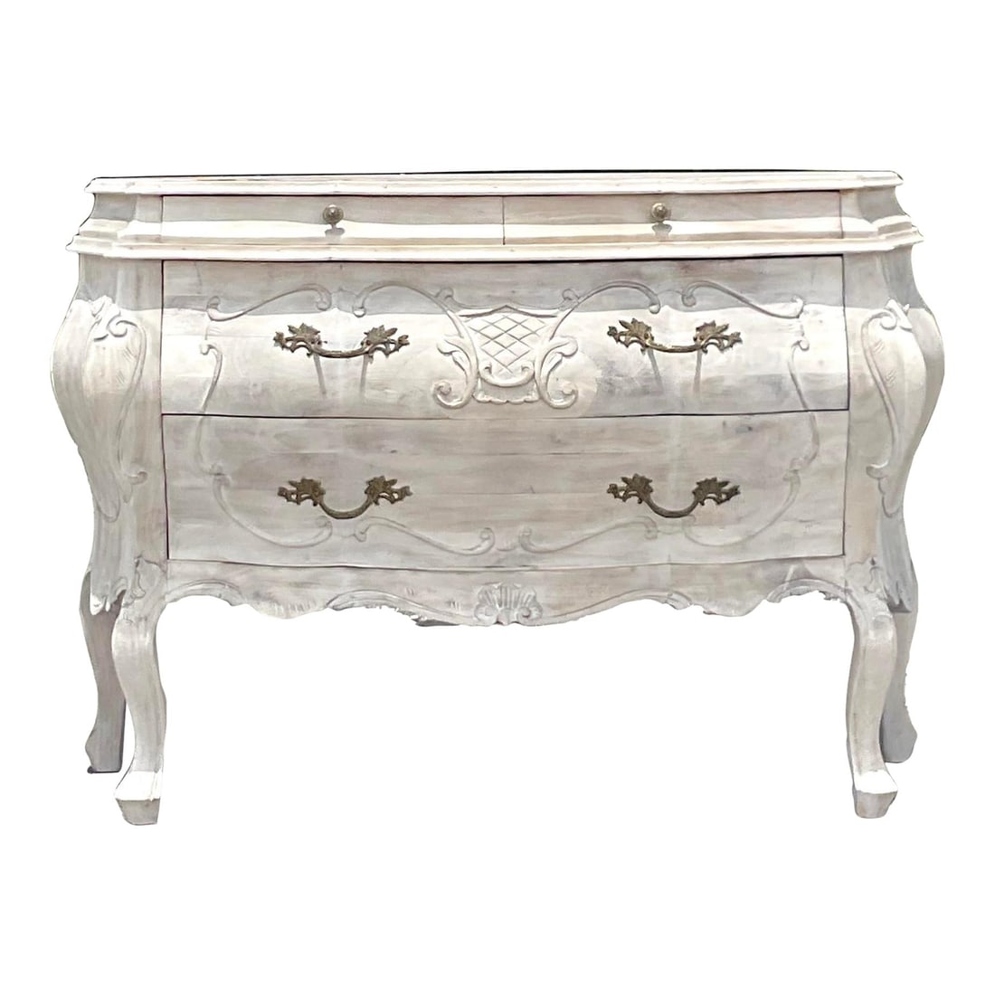 Vintage Regency Cerused Bombe Chest of Drawers Palm Beach Estate (1 of 7)