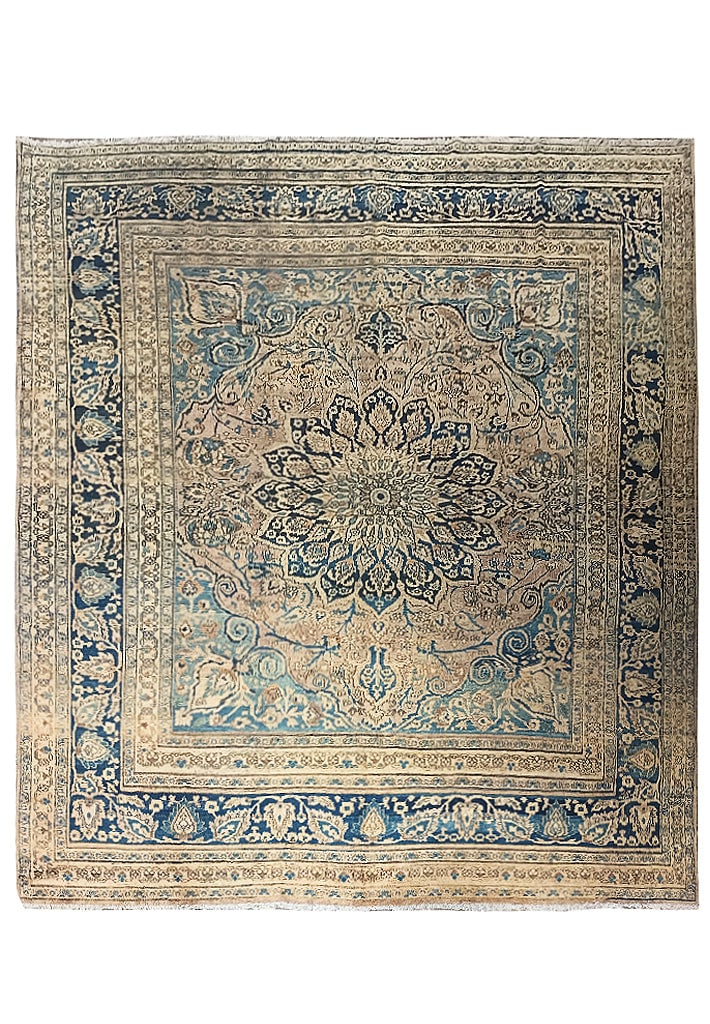 Antique Persian Kermanshah Rug 10.5 x 13.4 Hand-Knotted Vintage Wool: Antique Persian Kermanshah Rug 10.5 x 13.4 Hand-Knotted Vintage Wool Free continental US Shipping Step into history with this exquisite 10.5' x 13.4' Antique Persian Kermanshah Rug, a captivating mast