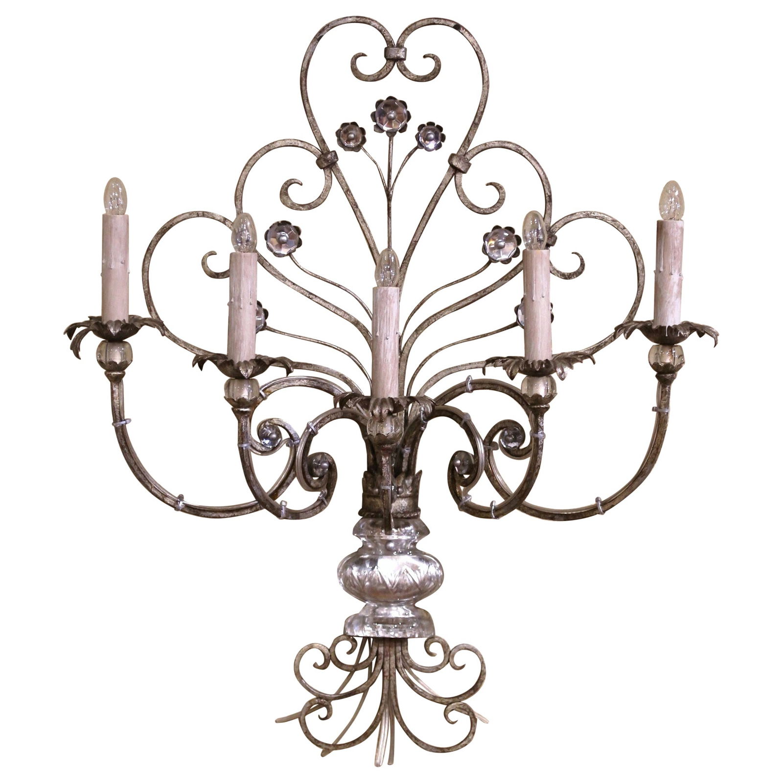 French Crystal and Wrought Iron Wall Sconce in Maison Bagues Tradition (1 of 10)
