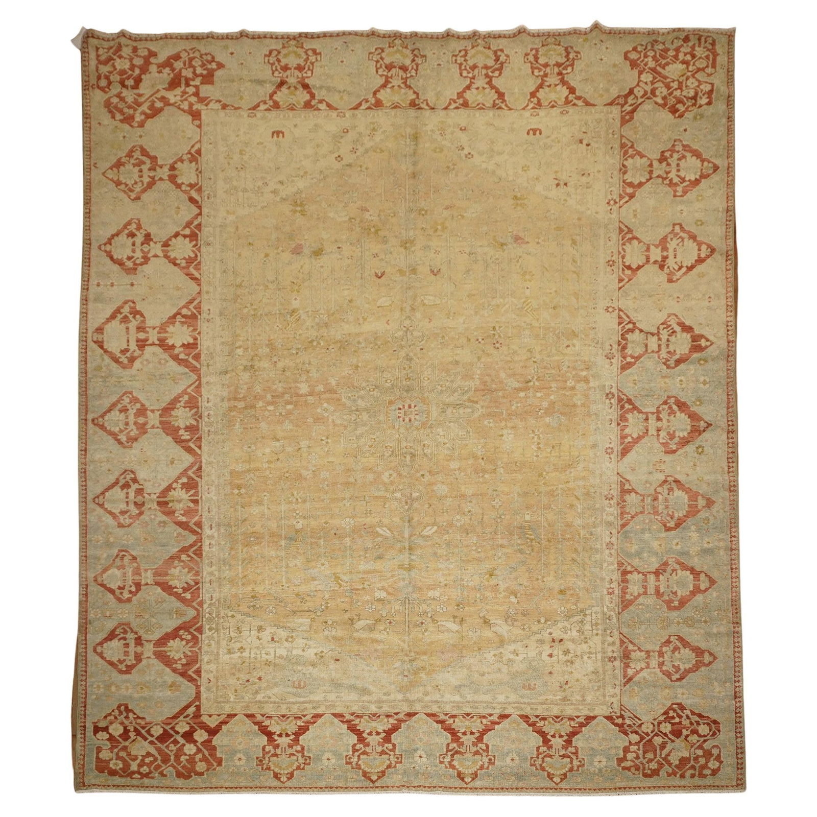 Antique Persian Malayer Rug Yellow Ground Tabriz Style 115 x 138 in (1 of 14)