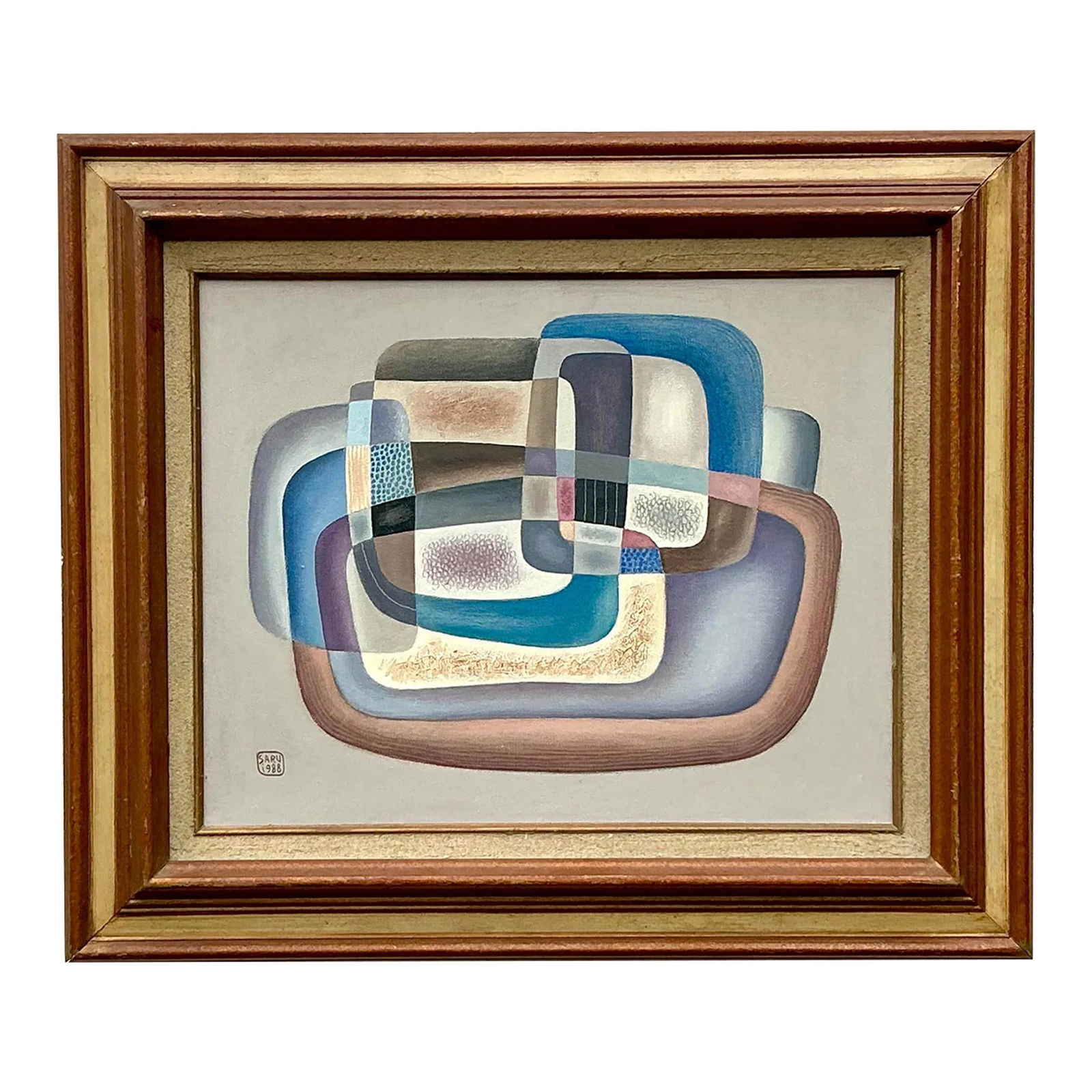 1988 Colorful Abstract Canvas Artwork with Bohemian Aesthetic (1 of 7)