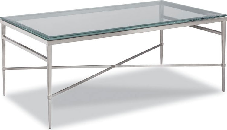 Woodbridge Chelsea Polished Nickel Rectangular Cocktail Table 18H 46W 26D: Woodbridge Chelsea Polished Nickel Rectangular Cocktail Table 18H 46W 26D Enhance your living space with this elegant Polished Nickel Rectangular Cocktail Table from the Chelsea collection. This stunn