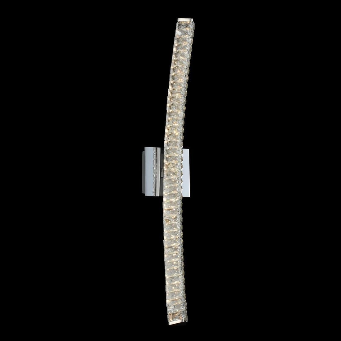 Kalco Aries Contemporary Chrome & Crystal LED Wall Sconce 32in: Kalco Aries Contemporary Chrome & Crystal LED Wall Sconce 32in Illuminate your space with this stunning Contemporary Chrome & Crystal Wall Sconce. Crafted with precision, this LED wall sconce features