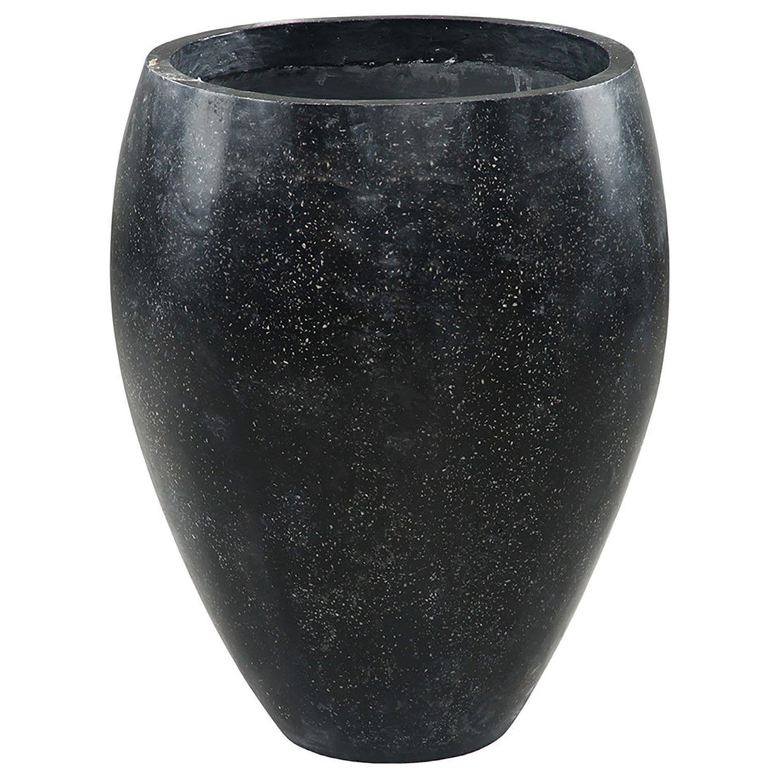 Black Terrazzo Planter Antique-Style Lightweight Concrete Outdoor Pot 28H 22W 22D (1 of 1)