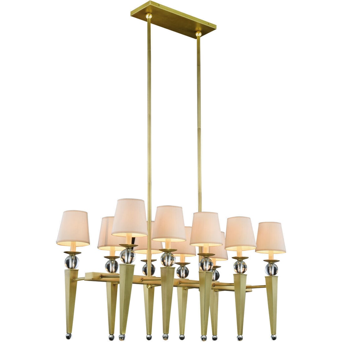 Olympia 10-Light Burnished Brass Chandelier 38" Adjustable Height (1 of 2)