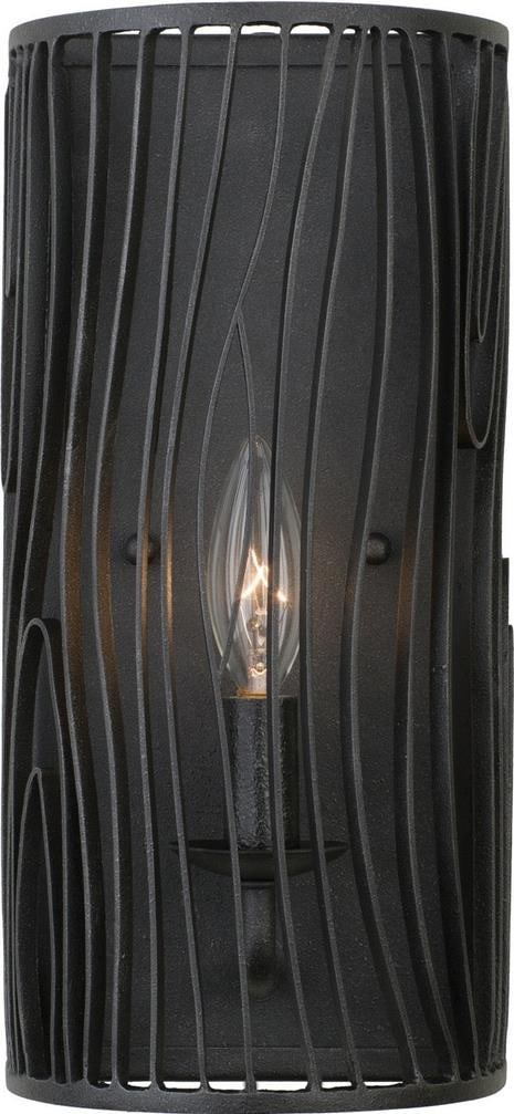 Kalco Modern Morre Black Iron Sconce with Dimmable E12 Bulb (1 of 1)