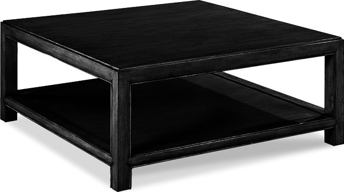 Woodbridge Aurora Square Black Cocktail Table 20H 46W 46D: Woodbridge Aurora Square Black Cocktail Table 20H 46W 46D This striking Black Square Cocktail Table from the Aurora collection combines modern design with functional elegance. Crafted from high-qualit
