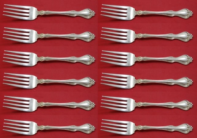 Westmorland George & Martha Sterling Silver Salad Fork Set 12 pcs 6 1/8 (1 of 4)