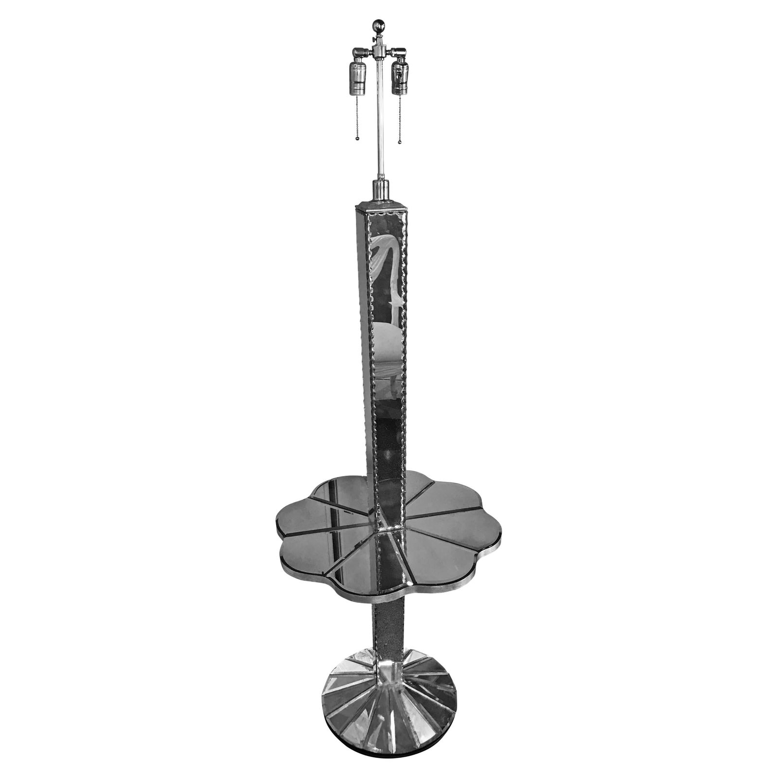 Art Deco Mirrored Floor Lamp with Side Table European Design (1 of 7)