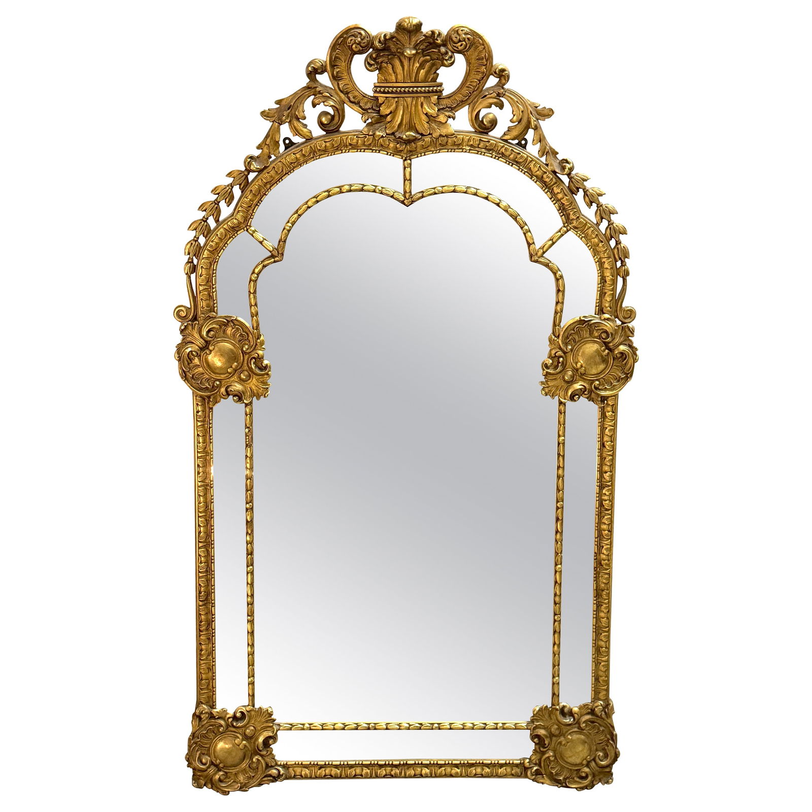 Neoclassical Giltwood Mirror with Regence Motifs Paris Early 20th Century (1 of 16)