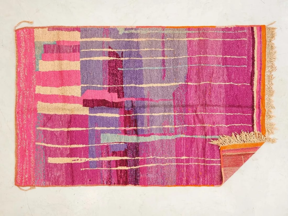 Vibrant Handwoven Berber Rug 100% Sheep Wool Eco-Friendly Artisan Crafted (1 of 10)