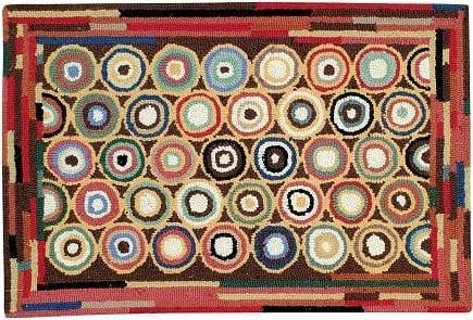 Arts and Crafts Whimsical Brown Pennies Hand-Tufted Wool Rug 4x6 (1 of 2)