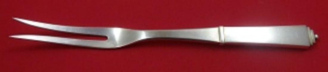 Georg Jensen Pyramid Sterling Silver 2-Tine Meat Fork 9 1/4" (1 of 2)