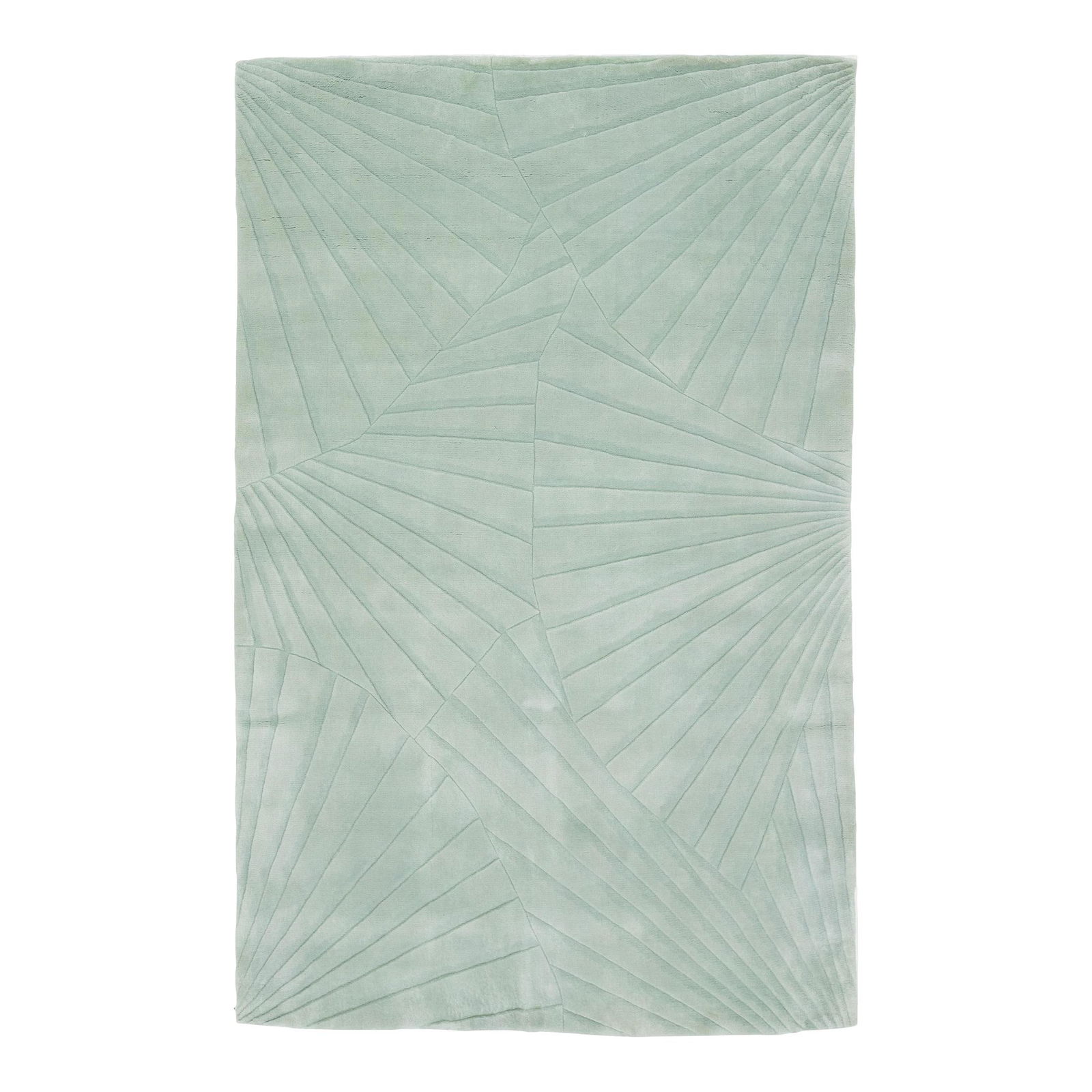 Modern Hand-Loomed Wool Rug Green Abstract Design 5' x 8' (1 of 9)