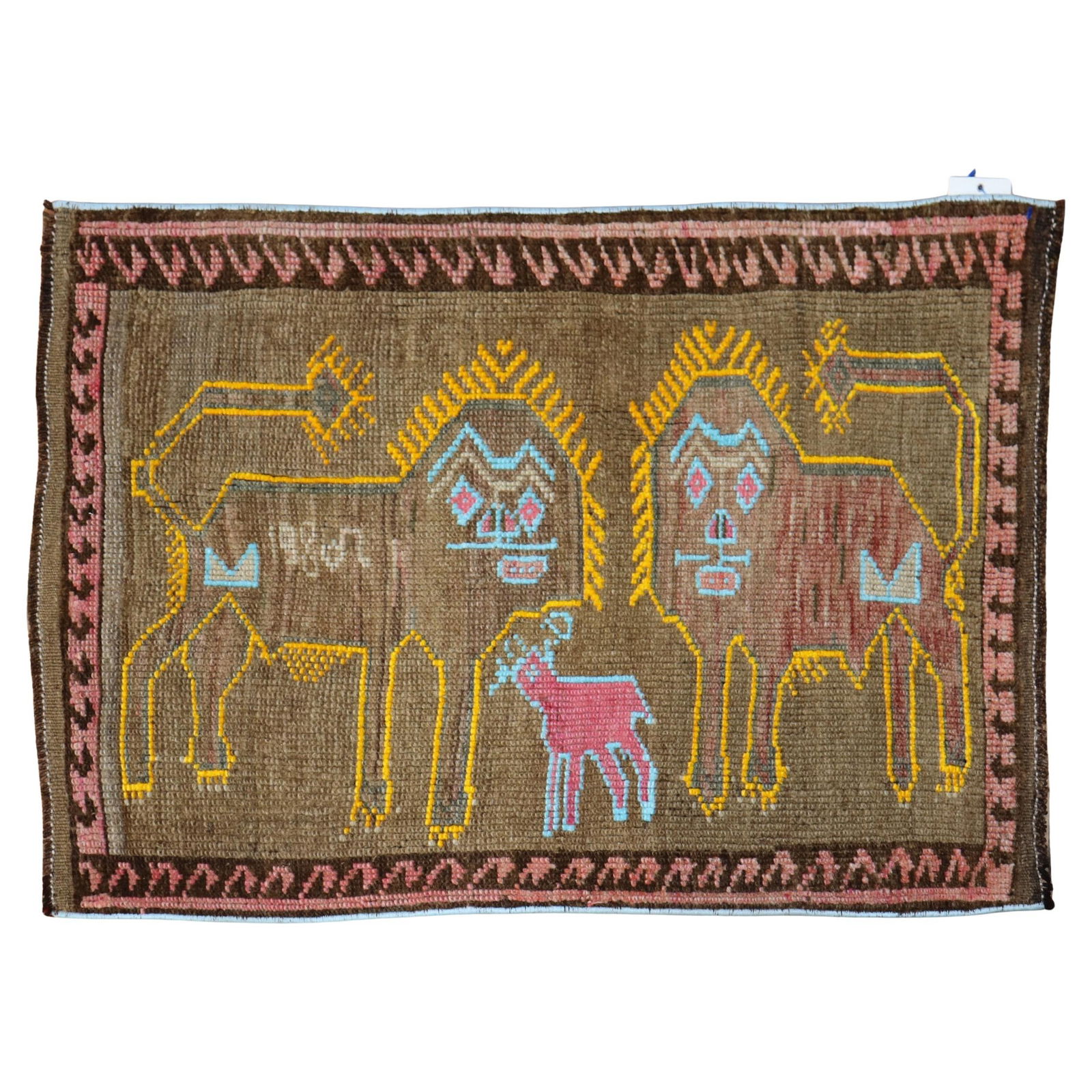 Vintage 1980 Zabihi Collection Turkish Folk Art Rug 24x36 (1 of 6)