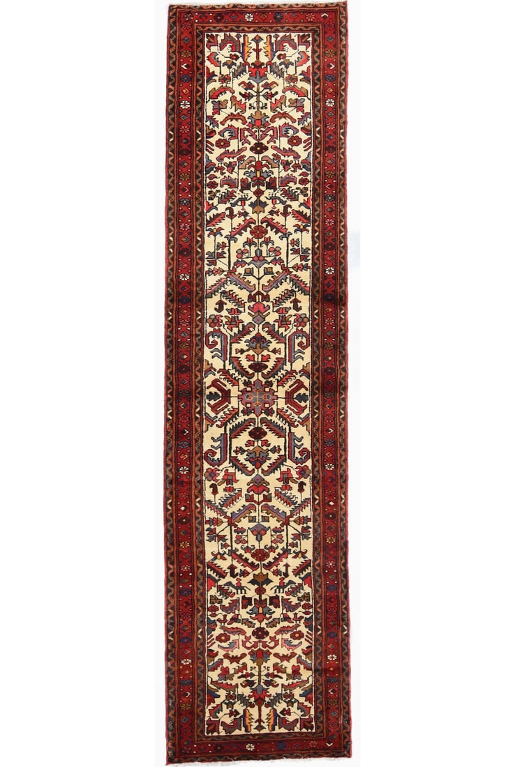 Vintage Handmade 3' x 11' Oriental Runner Rug Floral Wool Tribal Style (1 of 12)