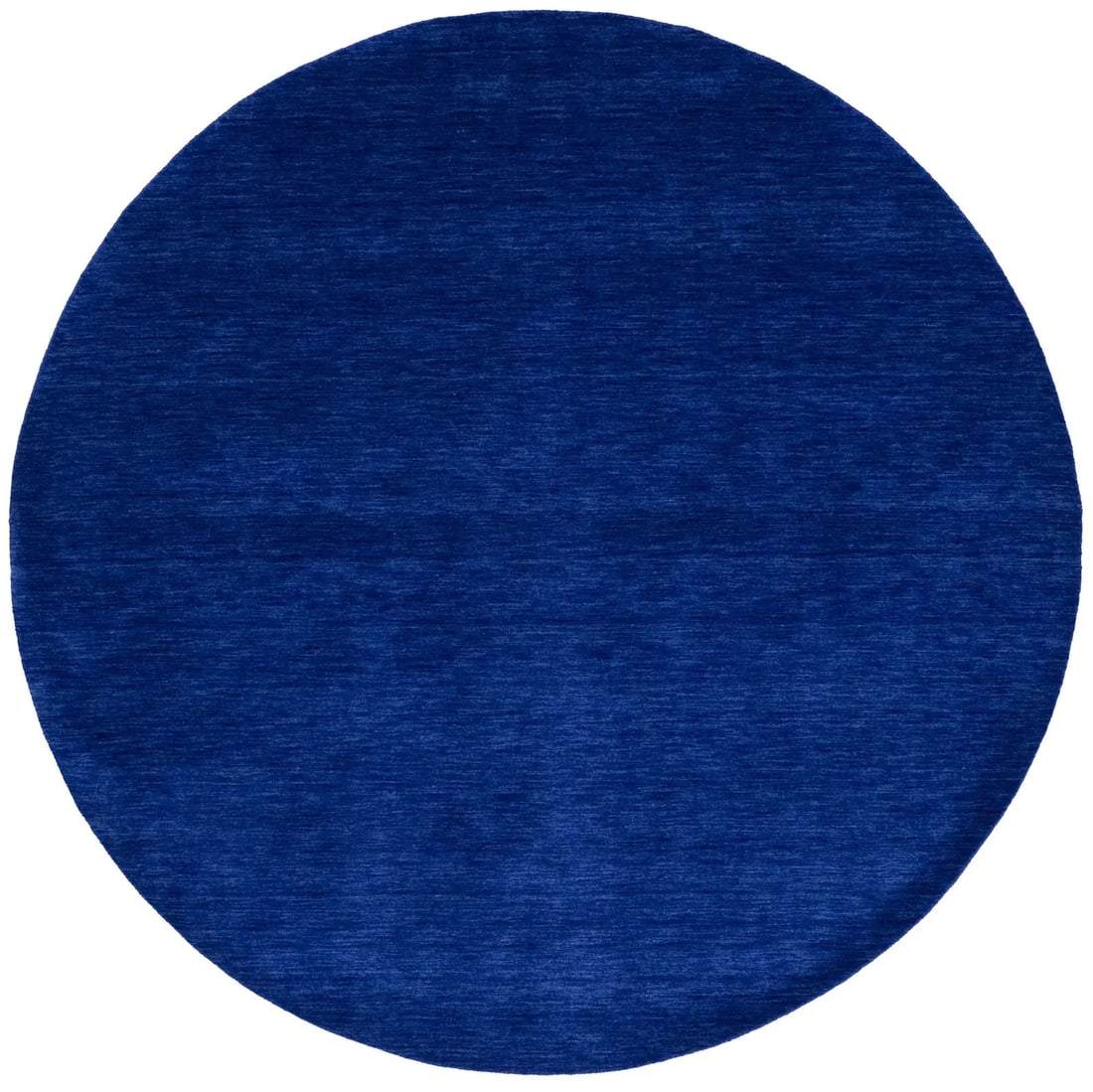 Handmade 6' Round Royal Blue Modern Indo-Gabbeh Rug: Handmade 6' Round Royal Blue Modern Indo-Gabbeh Rug Enhance your home decor with this Solid Royal Blue Modern Design Indo-Gabbeh Oriental Rug. Measuring 5'10" x 5'11" and featuring a striking royal bl