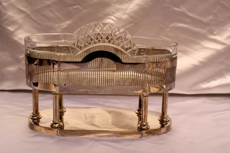 Art Deco Silver Plated Centerpiece with Cut Crystal Insert (1 of 8)