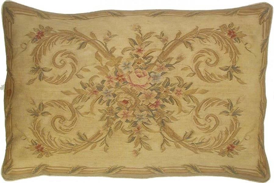 Victorian Cottage Style Aubusson Pillow Floral Design 27x40 (1 of 1)