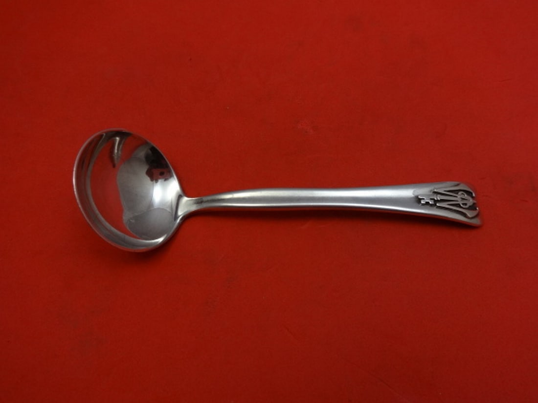 Tiffany & Co. Sterling Silver Mayonnaise Ladle Lap Over Edge Plain Monogrammed: Tiffany & Co. Sterling Silver Mayonnaise Ladle Lap Over Edge Plain Monogrammed This exquisite mayonnaise ladle is crafted from sterling silver by Tiffany & Co. Designed in the "Lap Over Edge Plain" pa