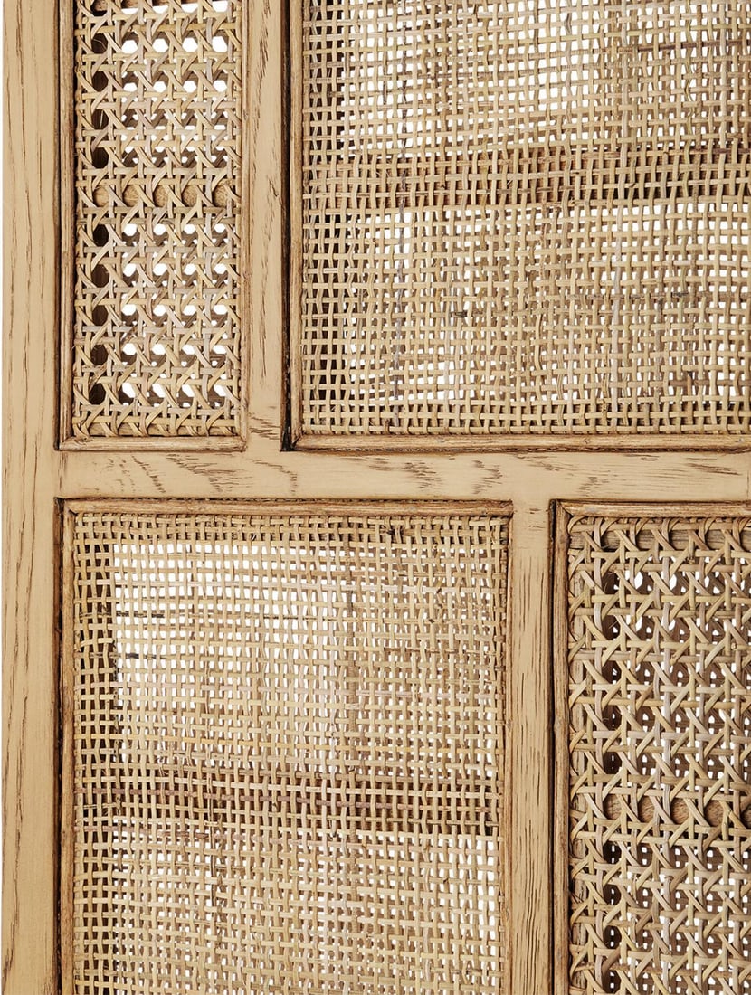 Currey Anisa Sea Sand Etagere Coastal Style Oak Rattan 76H (1 of 4)