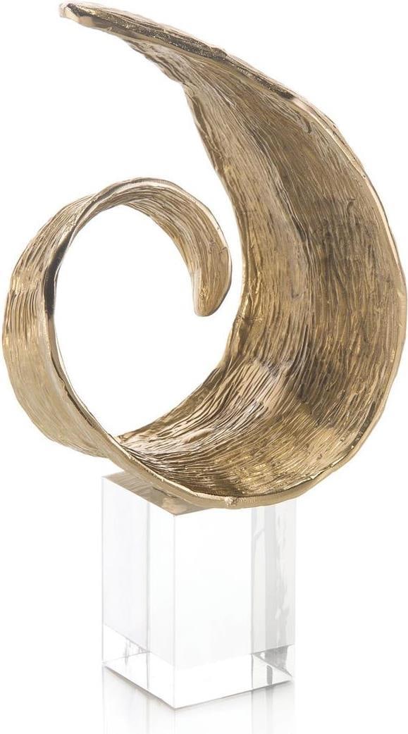 John-Richard Small Brass Curling Sculpture with Acrylic Base (1 of 1)