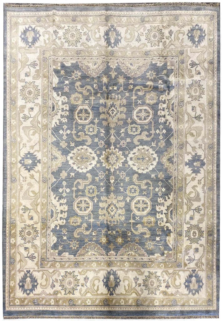 8'4 x 10' Handmade Oushak Area Rug Light Slate Gray Blue (1 of 11)